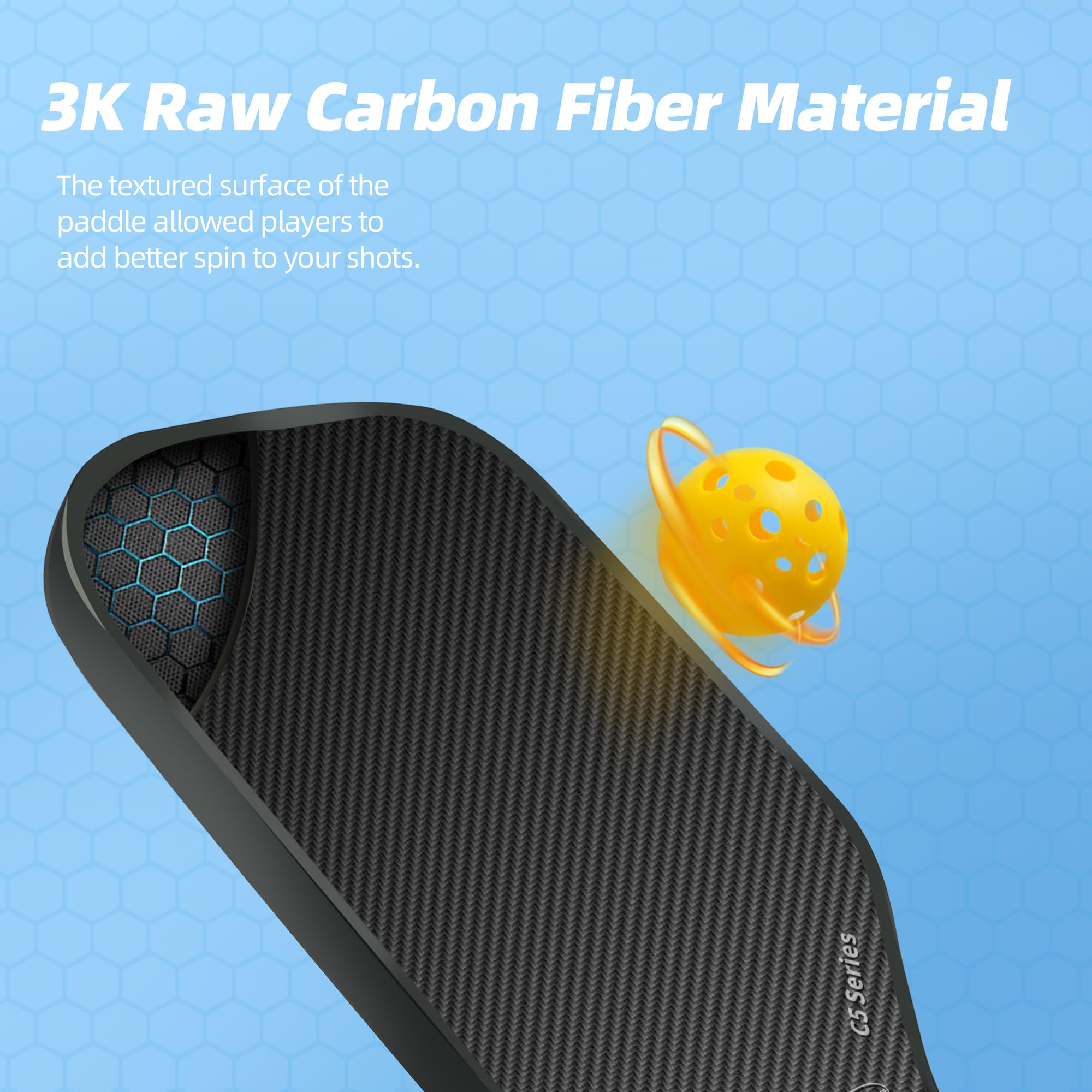 Amazon.co.jp: ピックルボールパドル - 軽量3Kカーボンファイバー